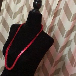 3 for $10 Red plastic button necklace